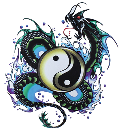 Temporary tattoo yin and yang